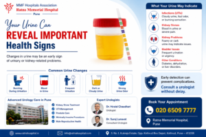 Urology hospital in Pune explaining urine color changes, urinary infections, kidney stones and urinary health signs