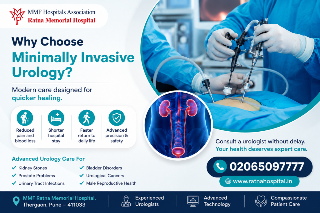 Minimally invasive urology treatment at Ratna Memorial Hospital Pune with advanced laparoscopic surgery and expert urologist care for faster recovery.