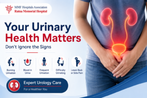 5 warning signs of urinary problems explained by urologists at Ratna Memorial Hospital, a trusted urology hospital in Pune.